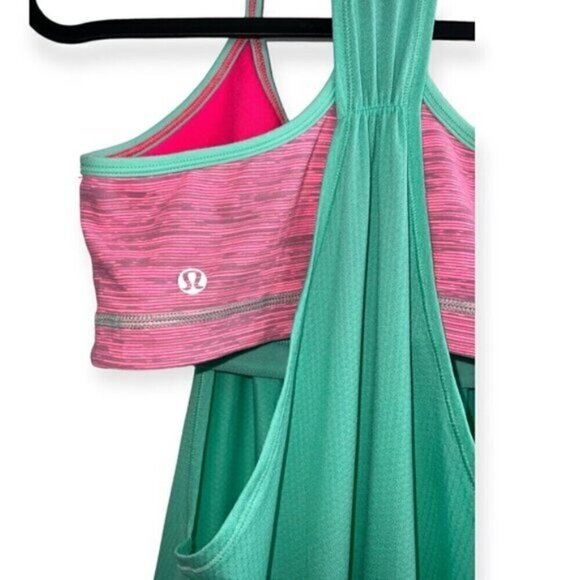 RARE Lululemon No Limits Tank top Opal Wee Are From Space Neon Pink Opal bra 6 S - Picture 7 of 8